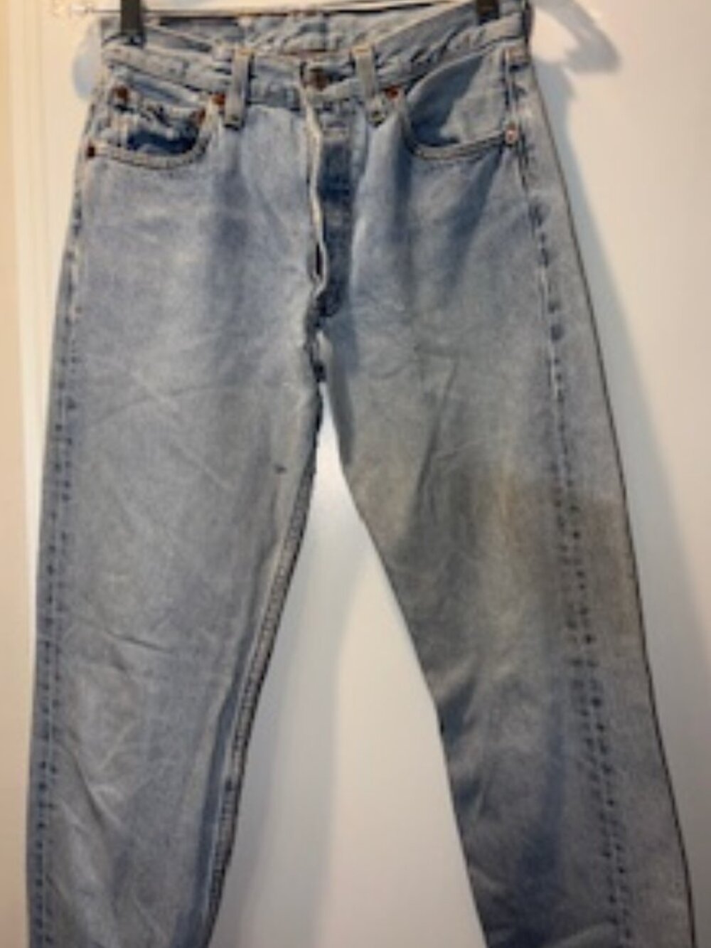 Levi's 501 Vintage-distressed jeans tag sz 28x34  dt June 1980 tag 0680